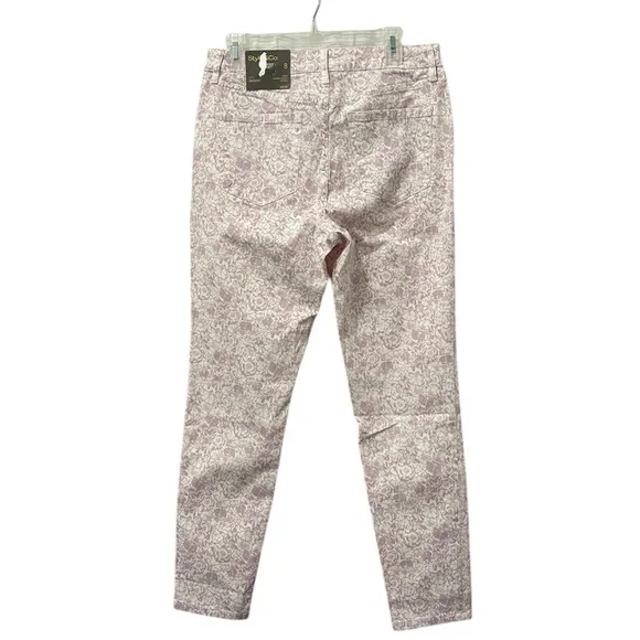 Women’s Style & Co Floral Patterned Skinny Jeans Size 8 NWT - Picture 2 of 4